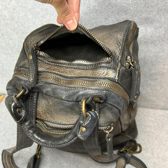 Bayside 1984 Lusher Backpack Distressed Soft‎ Italian Leather Pewter Gray Boho main image 12